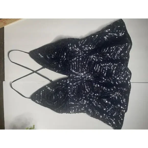 Forever 21 NWT Sequined Peplum Top Size M - Picture 8 of 10